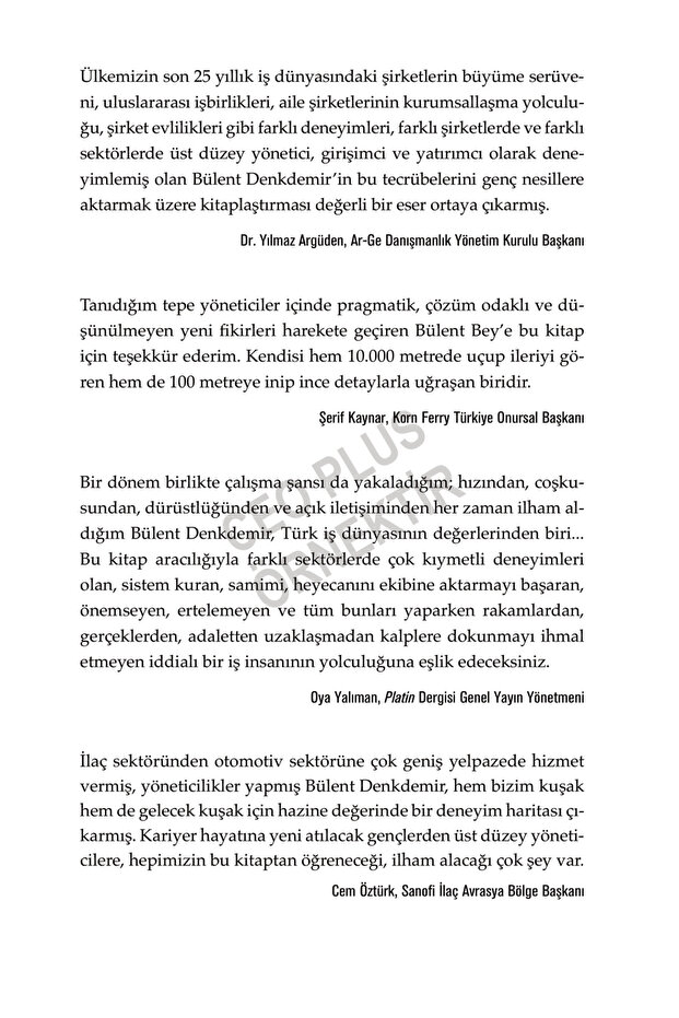 Yönetim Hayata Benzer: Yolda Öğrendiklerim / Bülent Denkdemir / CEO Plus / 9786258026184 - 4