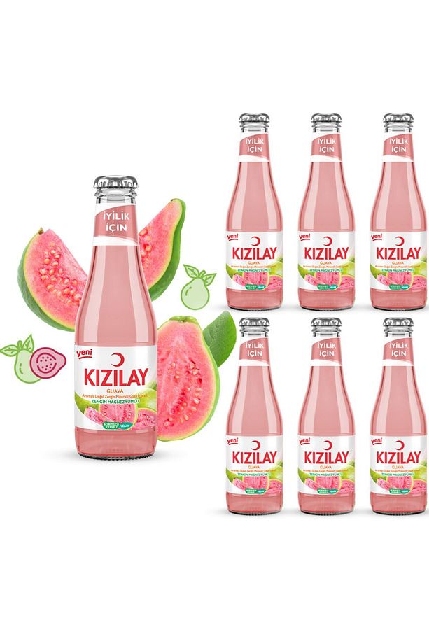 KIZILAY DOĞAL GUAVA AROMALI MADEN SUYU 200 ML X 6 ADET - 1