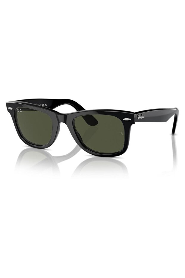 نظارات شمسية Wayfarer كلاسيكية للجنسين Rb 2140 901 50-22، إطار أسود مستطيل من خلات