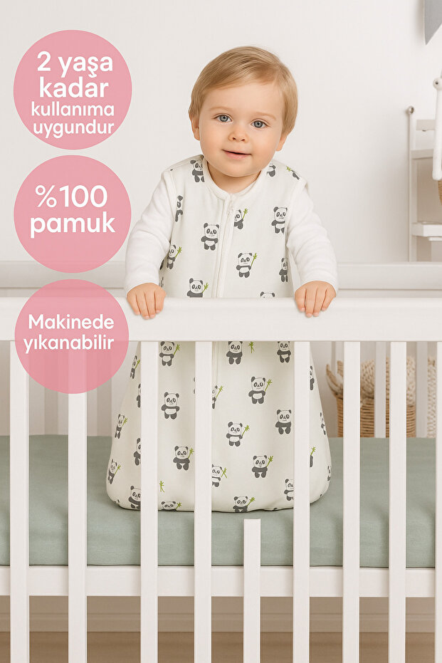 homy textiles Bebek Uyku Tulumu - Elyaf Dolgulu - %100 Pamuk Penye Kumaş, 2.7 Tog Yandan Açılır, Fermuarlı