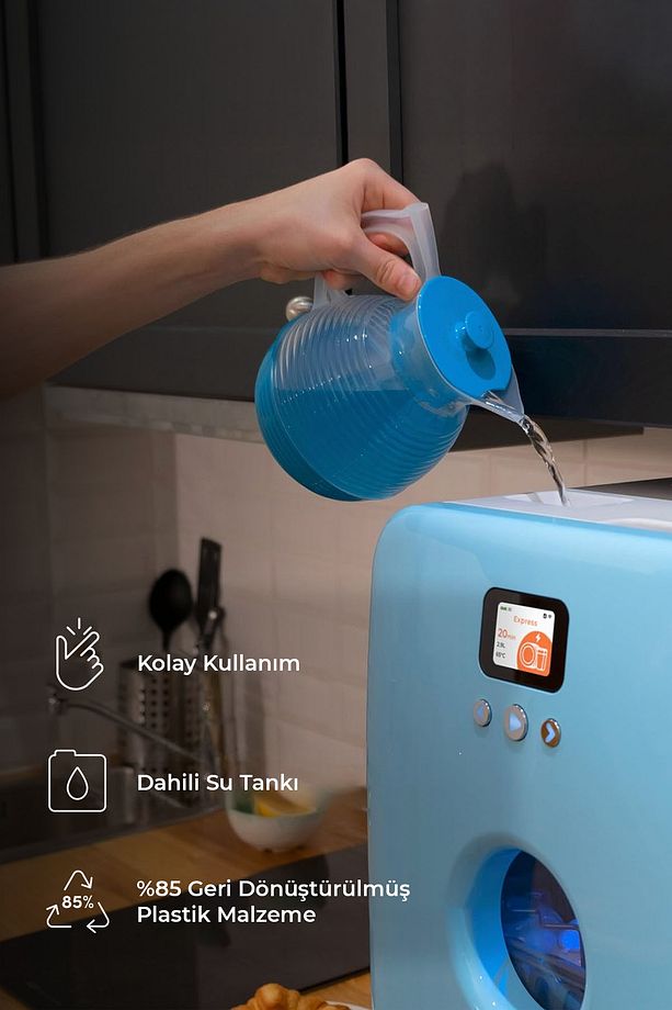 Tezgahüstü Mini Bulaşık Makinesi Siyah - 4