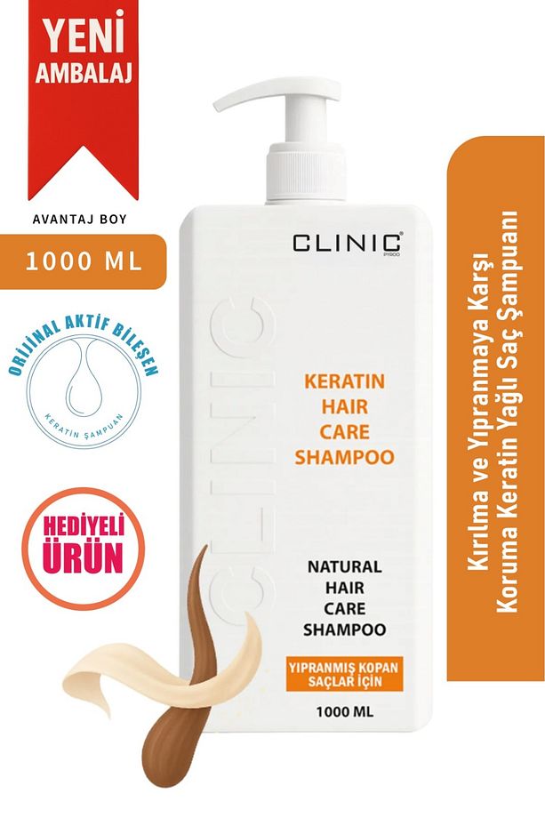 Kırılma Ve Yıpranmaya Karşı Koruma Keratin Yağlı Saç Şampuanı - 1000 ml - 1