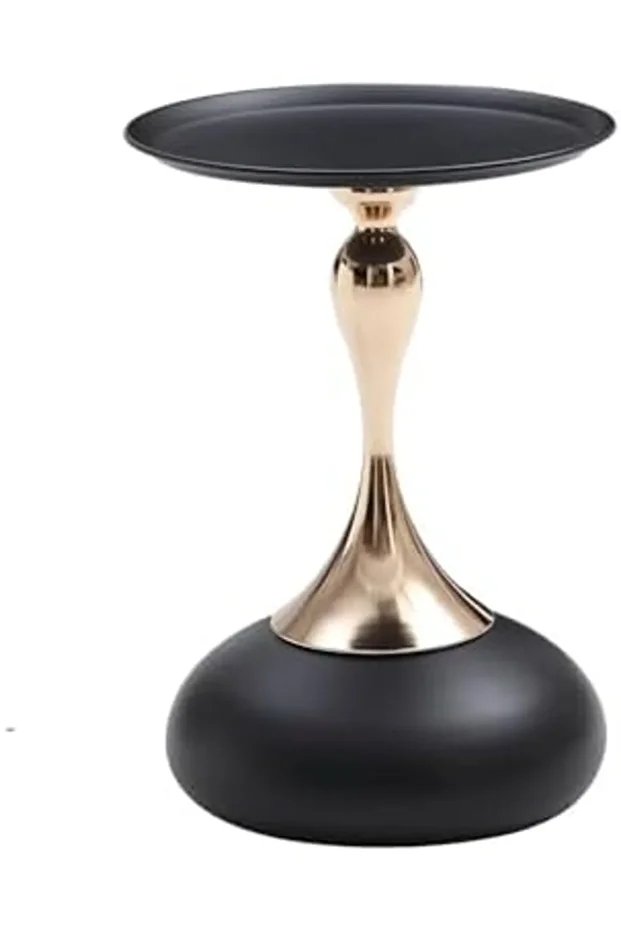 White Nordic Style Light Luxury Simple Round Table, Side Table, Metal Unique End Table - 1
