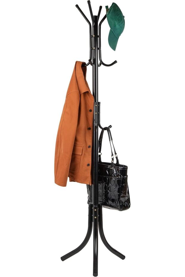 COAT RACK Standing Metal Coat Rack Hat Hanger 11 Hook for Jacket, Purse, Scarf Rack