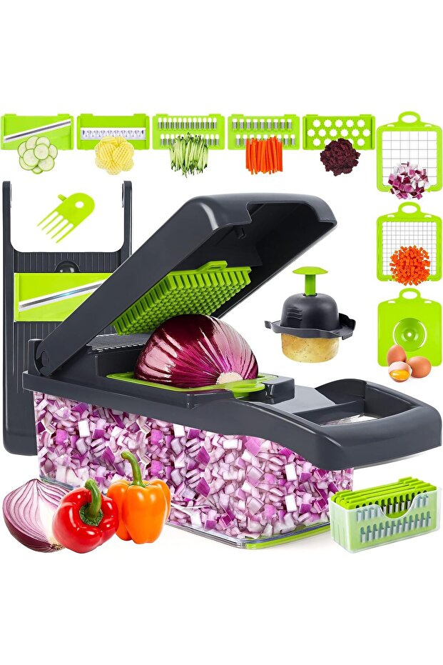 AWH Vegetable Chopper, Onion Chopper, Mandolin Slicer, Pro 10 in 1 Multifunctional Food Chopper and