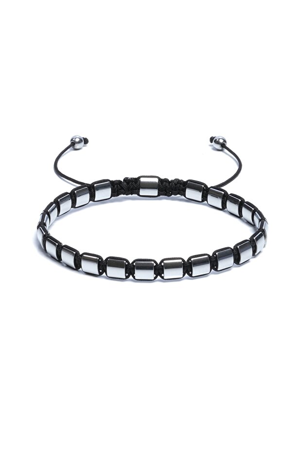 Hematite Bracelet - Pavle Silver Bracelet - Design Bracelet 6mm Adjustable