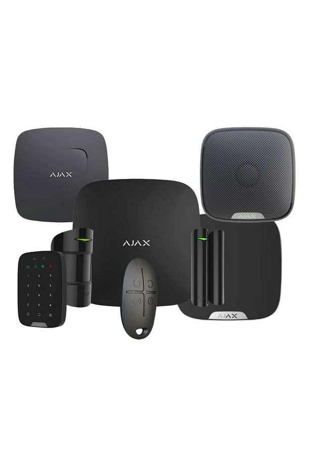 Hub Kit Kablosuz Alarm Seti Duman Isı Co Dedektörü Keypad İç ve Dış Siren Dahil Siyah - 1