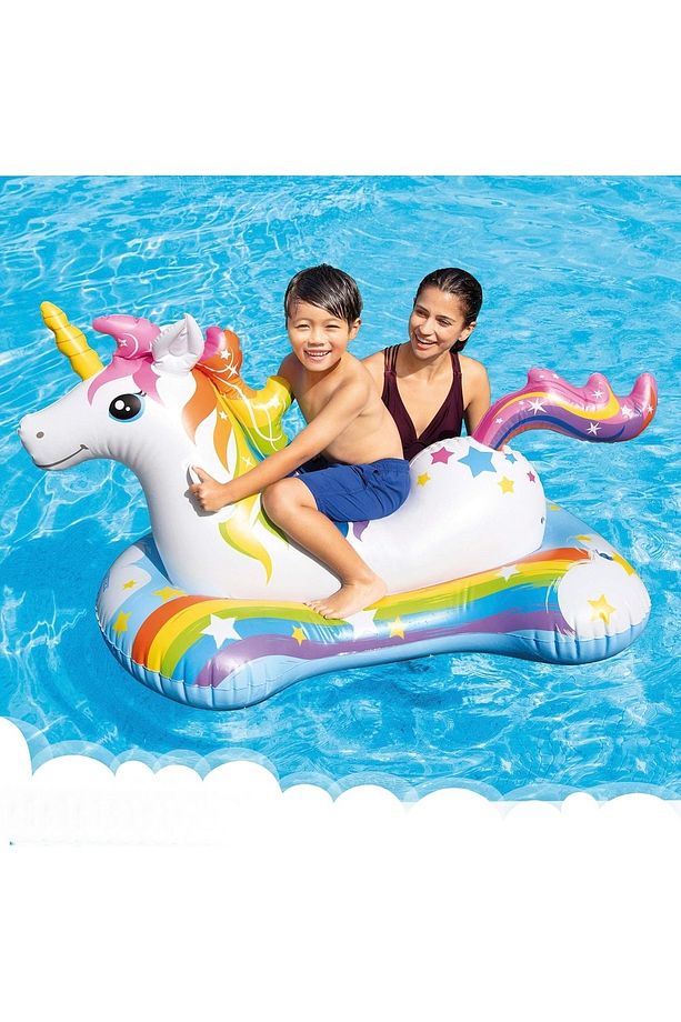 Tutmalı Unicorn Binici Şişme Bot - Çocuk Unicorn Binici Bot -Şişme Tek Boynuzlu At Binici 163x86 cm. - 5