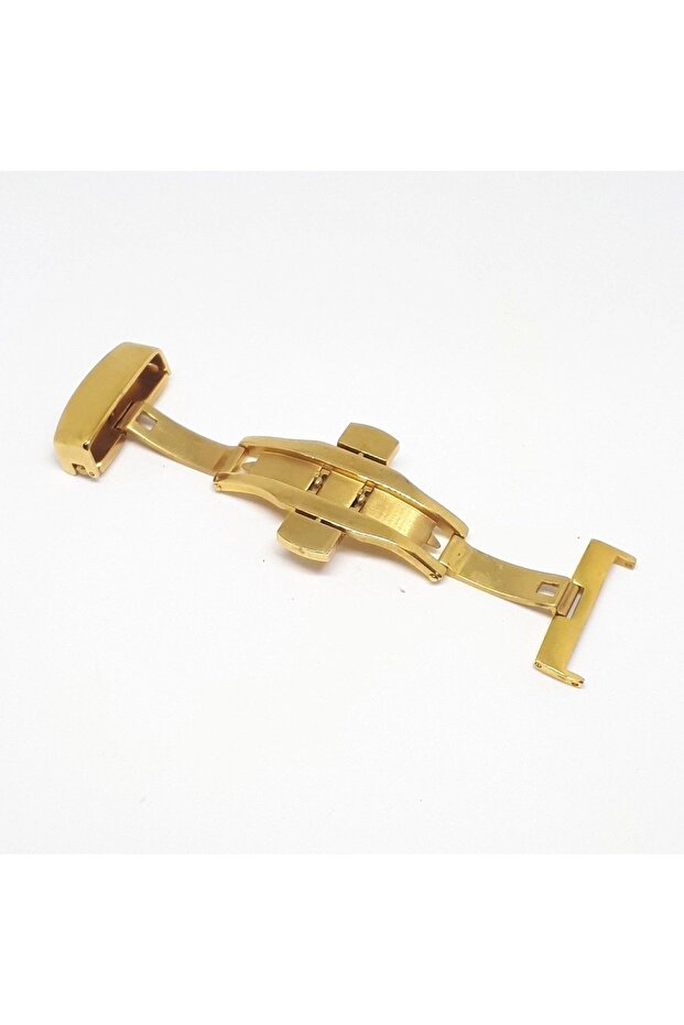 Watch Leather Strap Clip Butterfly Lock Yellow Gold - Clasp Size 22mm