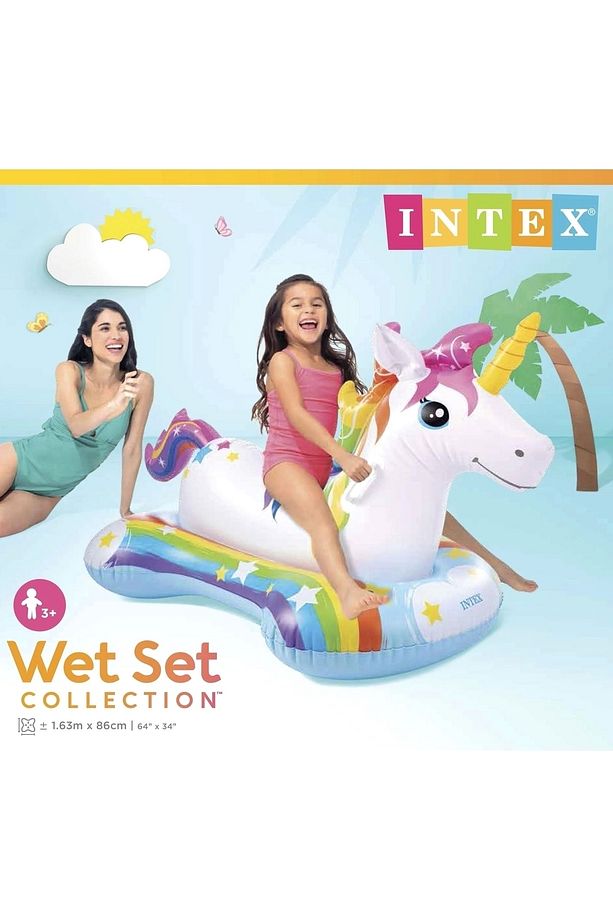 Tutmalı Unicorn Binici Şişme Bot - Çocuk Unicorn Binici Bot -Şişme Tek Boynuzlu At Binici 163x86 cm. - 7