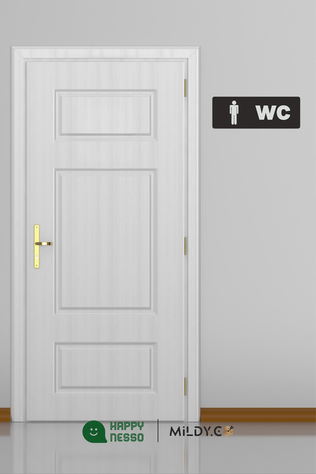 WC Yönlendirme Serisinden BAY WC Tabelası 22 cm X 8 cm - 3