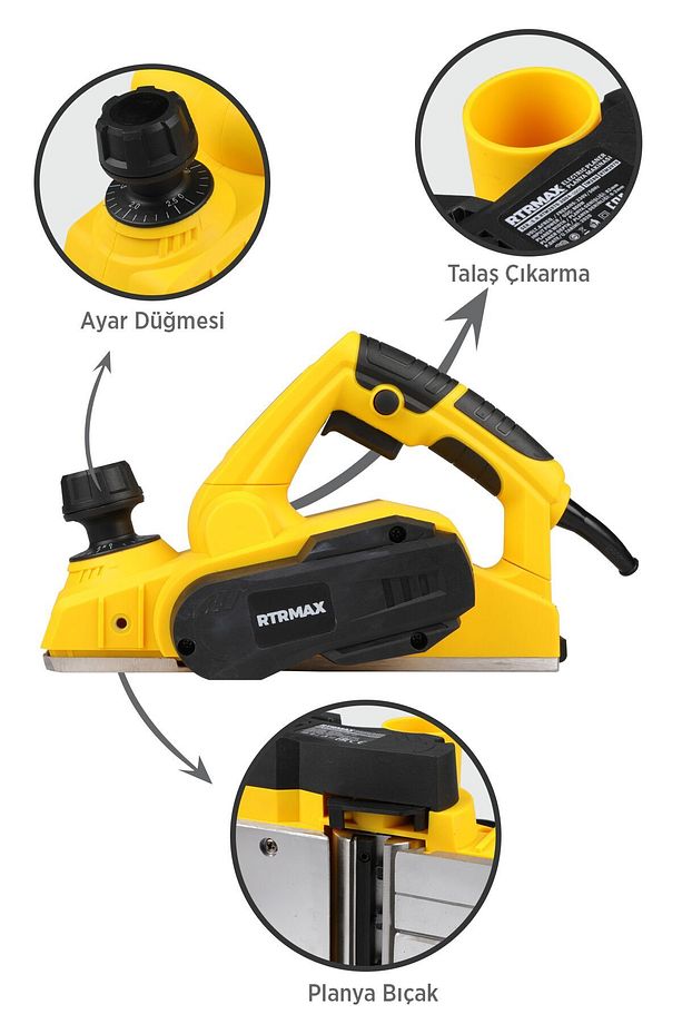 Rtm3970 Elektrikli Planya Makinası 800 W 82 Mm X 2.5 Mm - 2