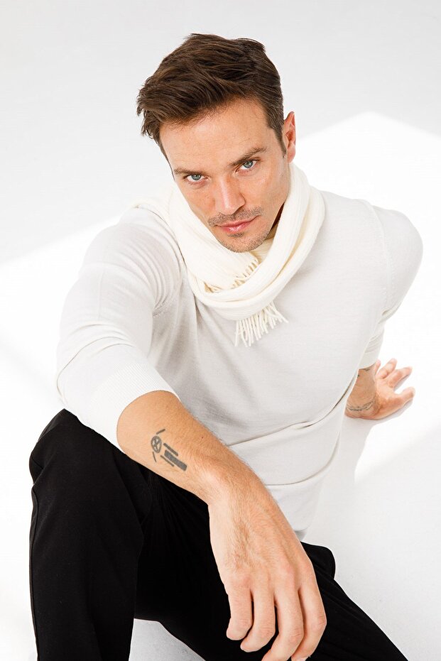 وشاح صوف عادي للرجال - 1