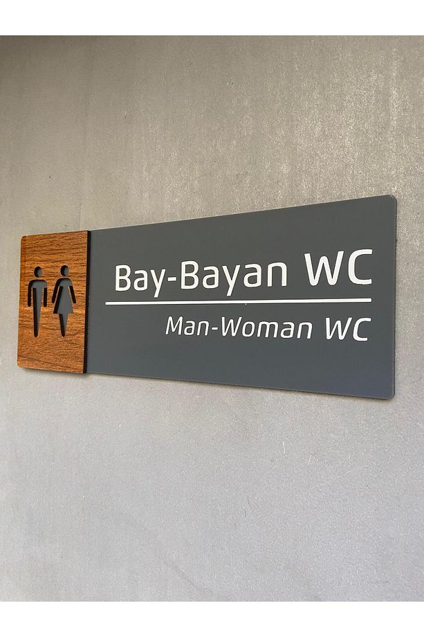 Ceviz Serisi Bay-Bayan WC Kapı İsimliği - 2