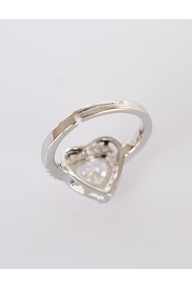 خاتم على شكل قلب من الفضة - 2