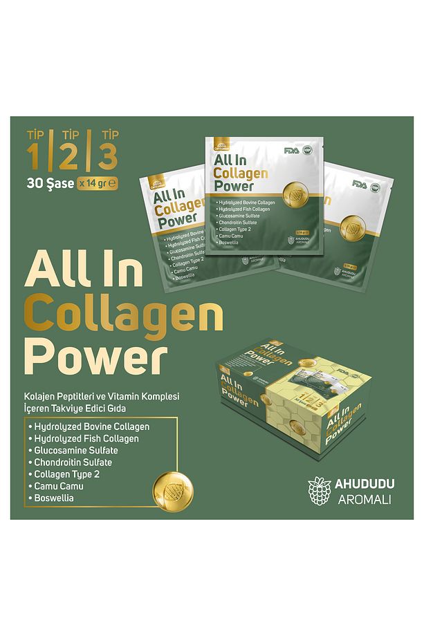 All In Collagen Power Tip 1-2-3 (AHUDUDU AROMALI) 30 Saşe Kolajen - 2