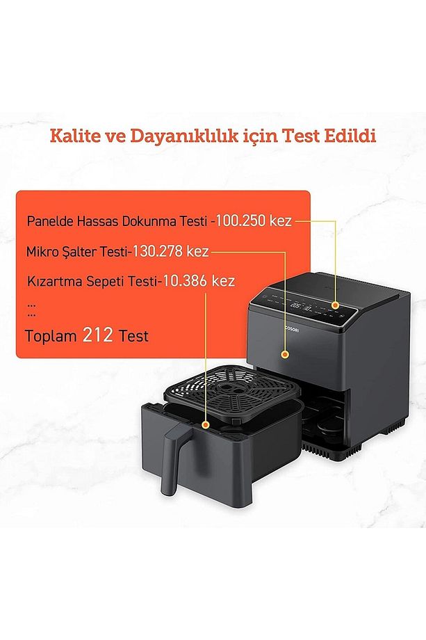 Dual Blaze Ikili Isıtma 6,4 Lt 1750 W Wifi Uygulama Destekli Dokunmatik Yağsız Airfryer - 8
