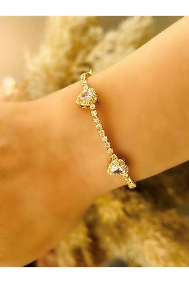 Heart Steel Water Bracelet 18+2 Cm-Gold Acr5081