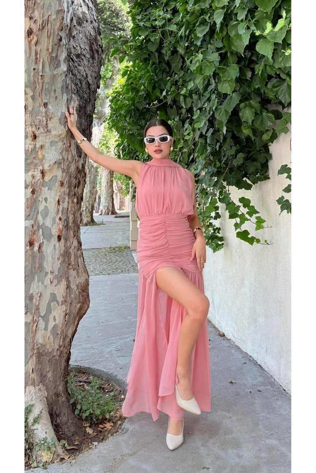 Cape Skirt Chiffon Lined Special Occasion Graduation Wedding Henna Engagement Women's Dress
