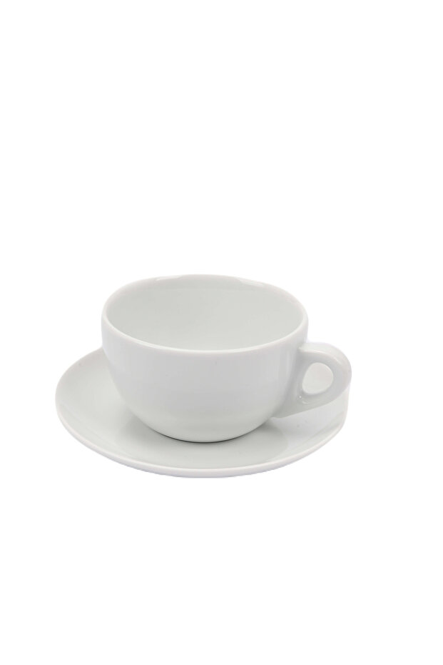 Verona 6 Kişilik Porselen Latte Fincan Ve Tabak Takımı - 350 ml - 6’lı Set - 3