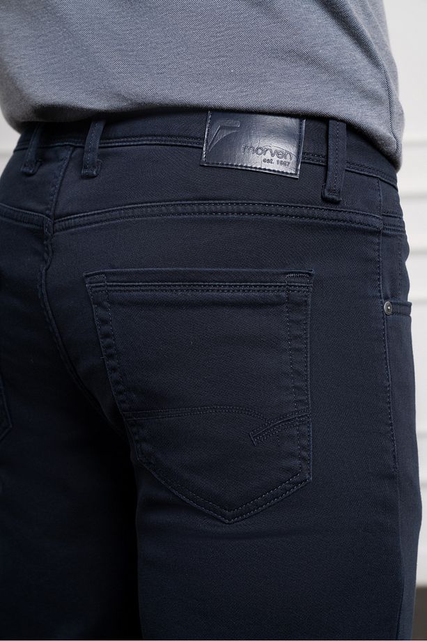 Erkek Lacivert Mevsimlik Pamuk 5 Cep Dynamic Fit Jean Pantolon - 4