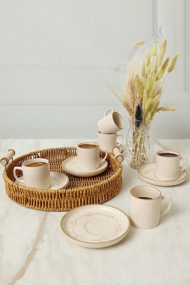 Taupe Bloom Nordic Kahve Takımı 12 Parça 6 Kişilik 22520-28 - 3