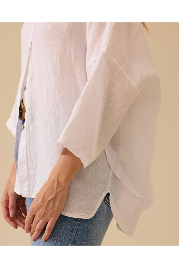 Hakim Yaka Düğmeli Gömlek - 4