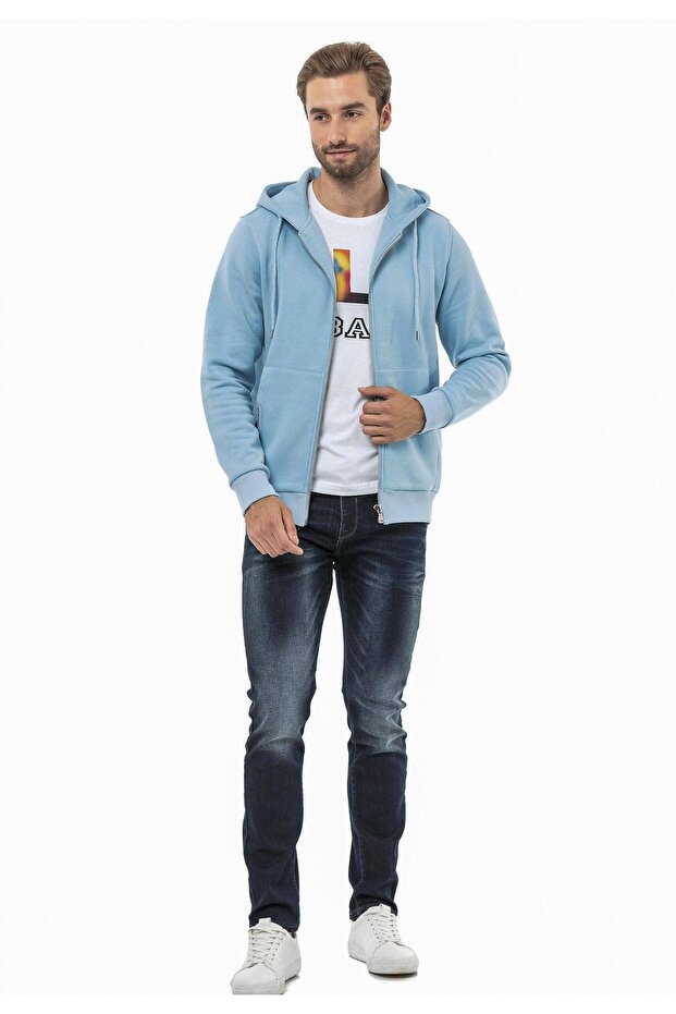 CL556 Erkek Basic Zip Sweatshirt - 4