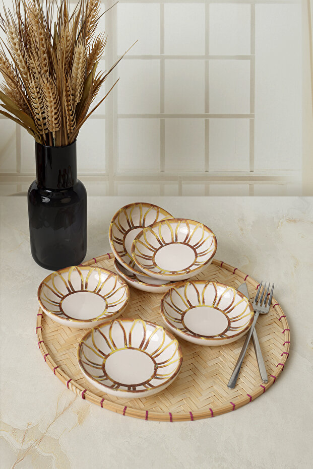 Worn Gold Ring Snack Bowl / Sauce Bowl 13 cm 6 Pieces 22967