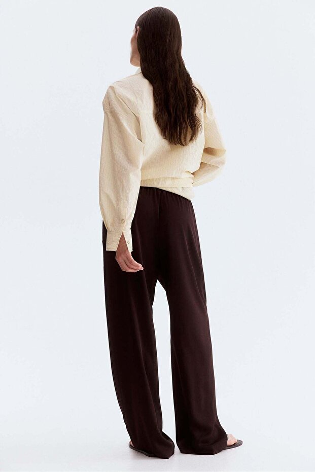 Drawstring twill trousers - 3