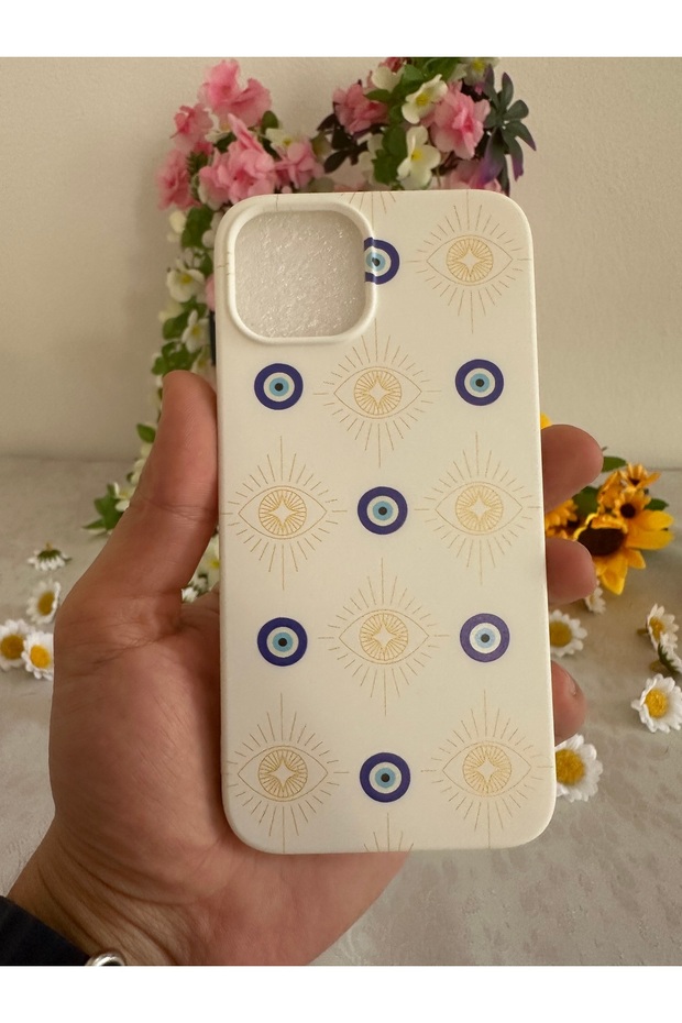 iPhone 13 / 14 Compatible Case Velvet Inside Launch Evil Eye Bead Design Printed Silicone Cover