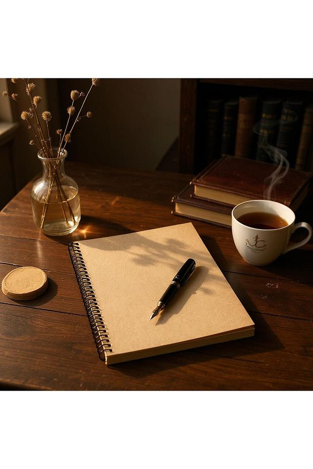 Çizgisiz Spiralli Defter, A4 Boyut (21X29,7 CM), 60 Yaprak (120 SAYFA), Kahverengi Kapak - 6