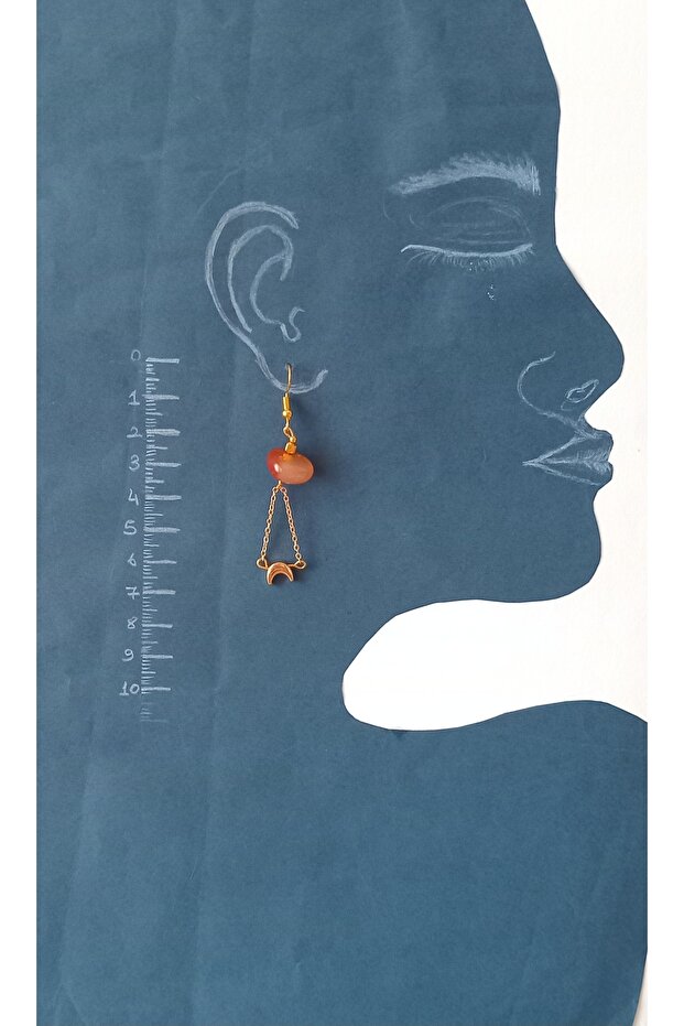 أقراط متدلية من حجر العقيق - 2