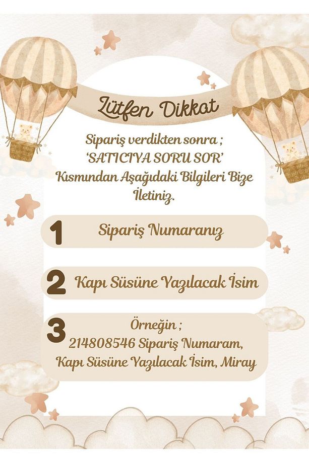 Bubble Ayıcıklı Ledli Bebek Kapı Süsü - Hastane Bebek Kapı Süsü - 2
