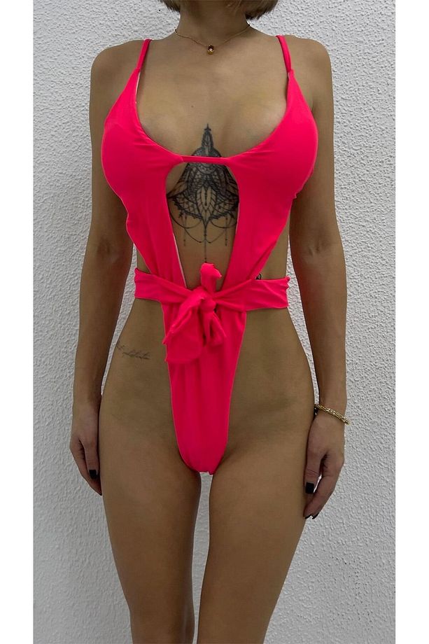 Kalın Kulaklı String Mayokini - Pembe - 2
