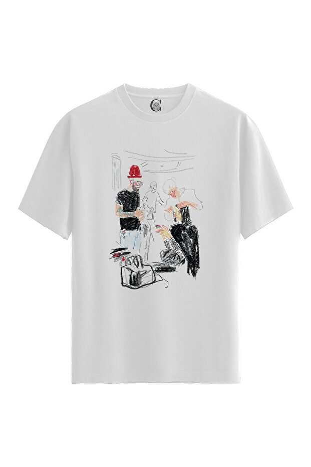 Women/Unisex White 100% Cotton Relaxed Fit Crew Neck Soothe Custom Printed T-Shirt