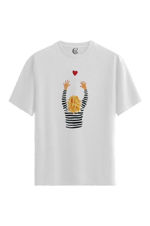 Women/Unisex White 100% Cotton Relaxed Fit (Relaxed Fit) Crew Neck Awakening Custom Printed T-Shirt