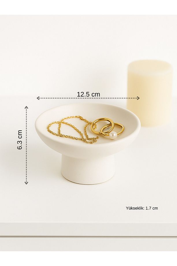 Minimalist Takı Tabağı – Yüksek Ayaklı Beton Küçük Tabak - 2