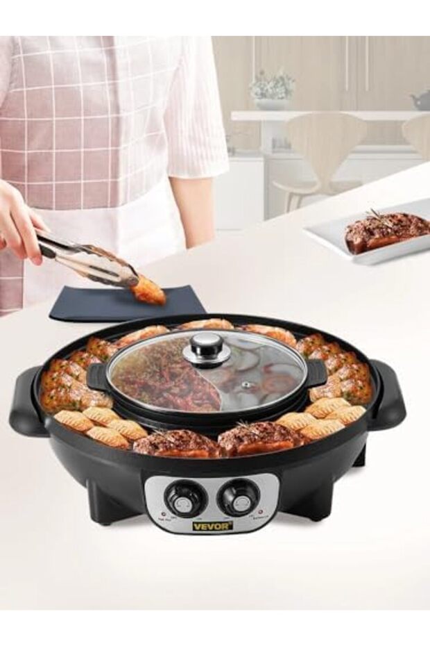 2-in-1 Electric BBQ Grill and Indoor Hot Pot