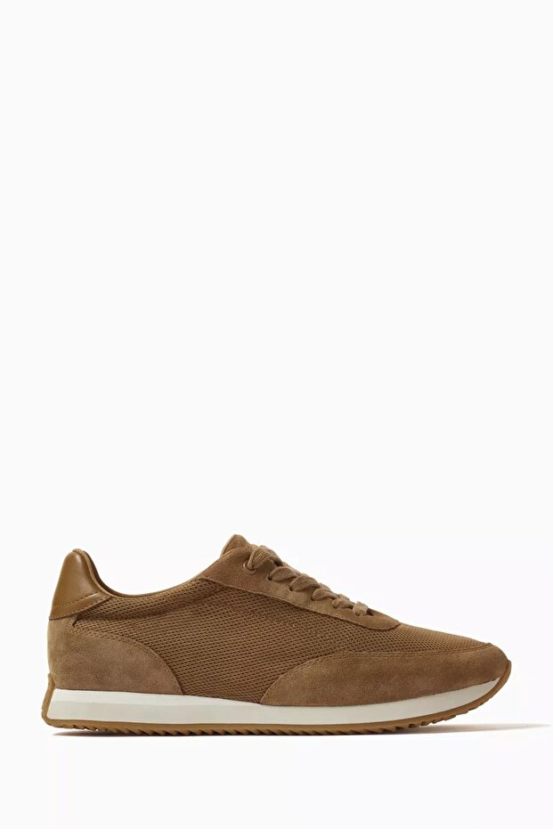 Mesh, Suede Low-Sole Sports Shoes