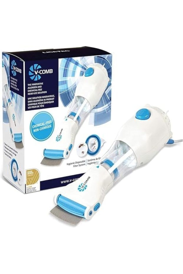 Chemical-Free Electric Head Lice Treatment Comb – Safe Lice & Eggs Remover with 3 Replacement Filt
