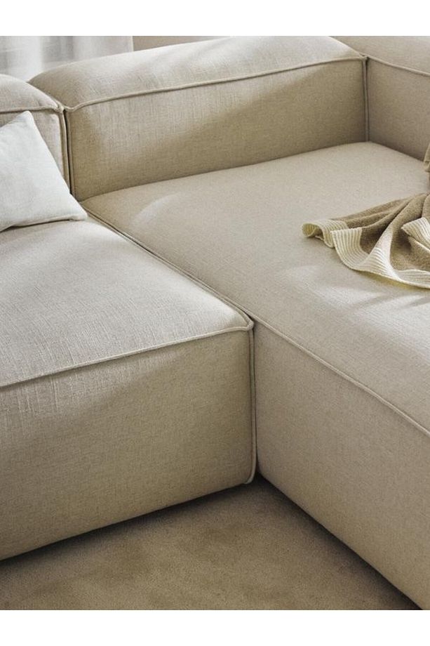 Soft Yumuşak Oturumlu Uzanmalı Modüler Mini Köşe, Keten (2-3 Kişilik) Home - 4