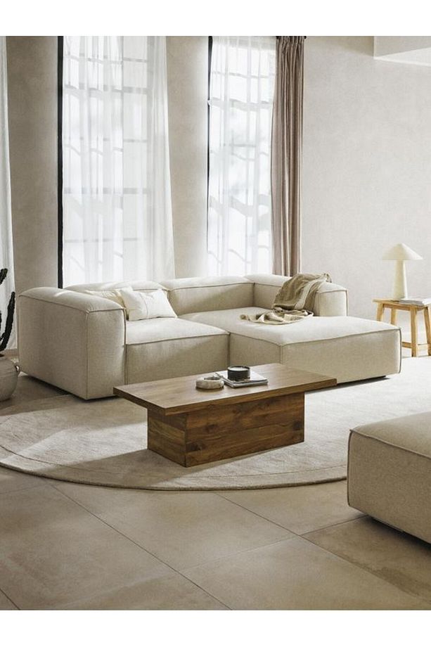 Soft Yumuşak Oturumlu Uzanmalı Modüler Mini Köşe, Keten (2-3 Kişilik) Home - 1