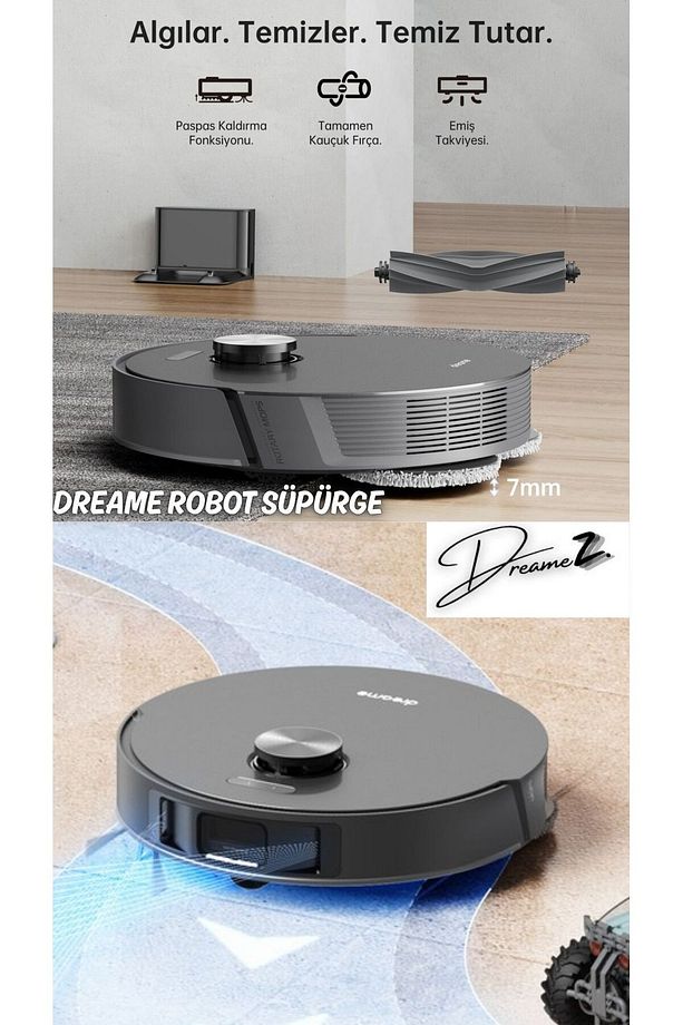 Drmz Vacumix Dünyanın En Güçlü L10s Pro Robot Süpürge Ve Paspas, 5300pa Emiş , 450 Ml 3 KADEMELİ - 1