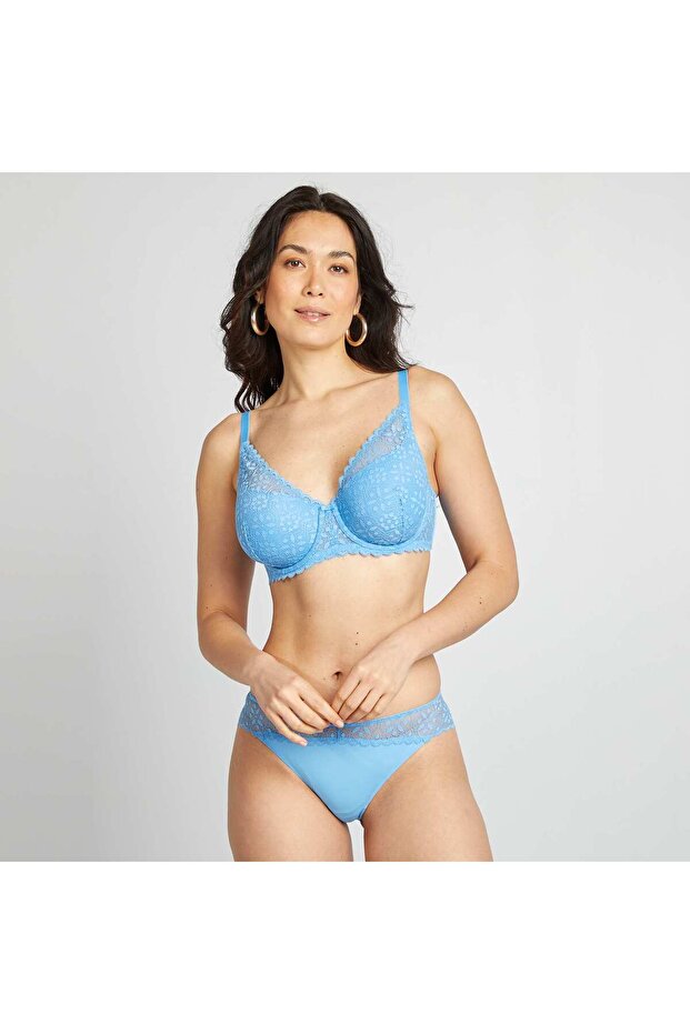 حمالة صدر مبطنة لمقاسات D-E باللون الأزرق - 2