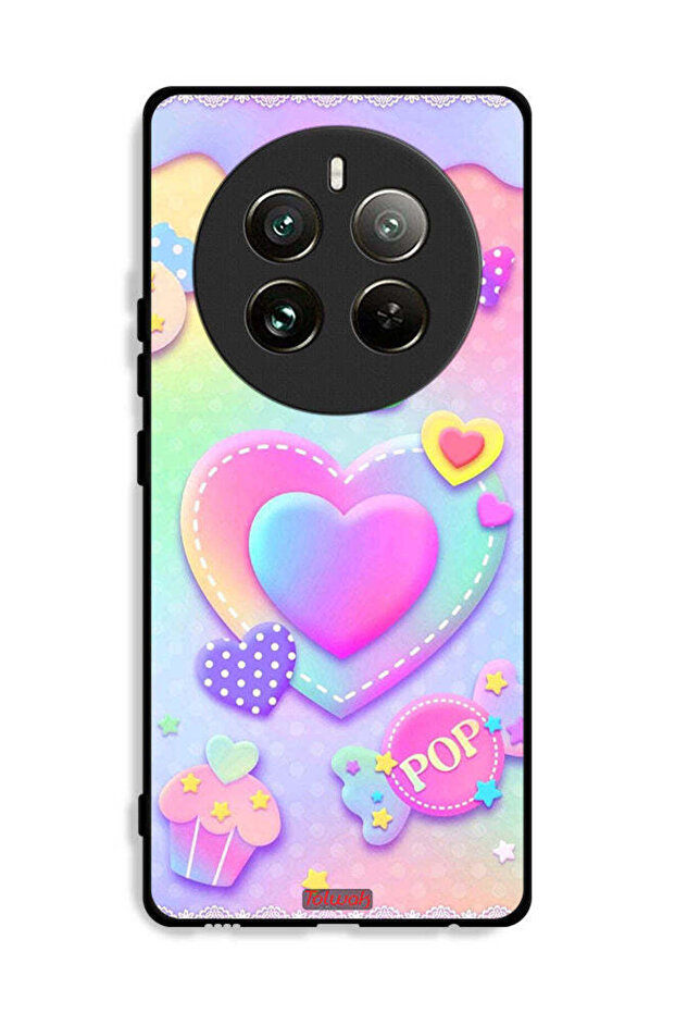 غطاء حماية لهاتف Realme 12 Pro Plus 5G برسومات قلوب البوب