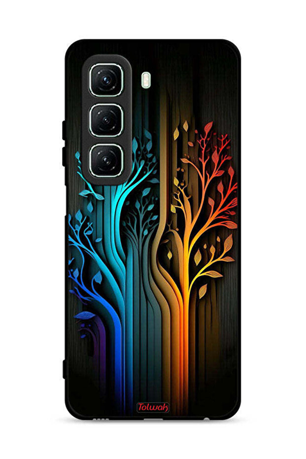 غطاء حماية لهاتف Infinix Hot 50 5G برسومات أوراق الشجر