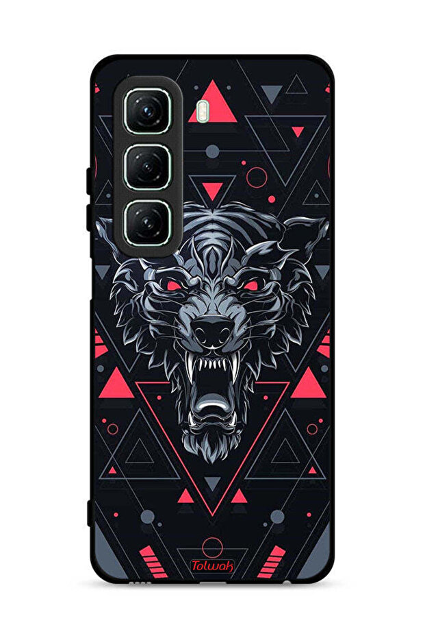 غطاء حماية لهاتف Infinix Hot 50 5G بتصميم الذئب المتمرّد