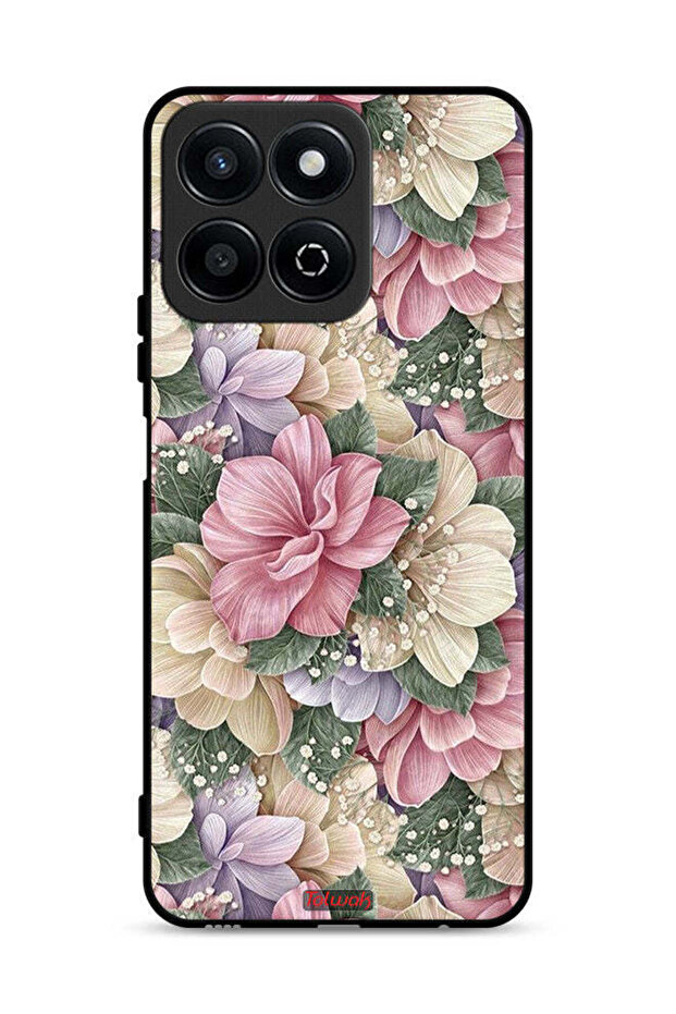 غطاء حماية عالي الوضوح مزين بنقشة زهور لهاتف Honor Play 60 Plus 5G
