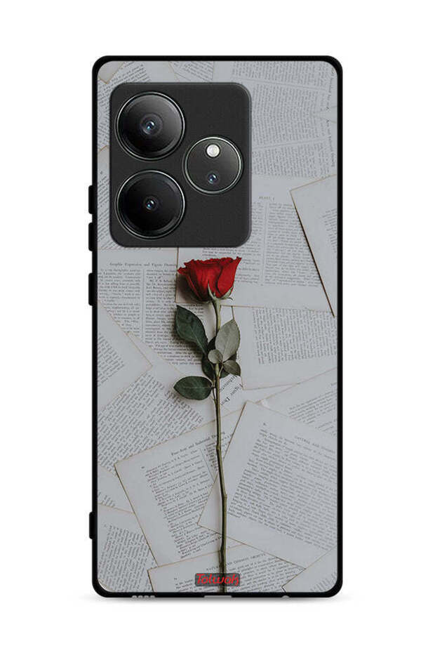 غطاء حماية لهاتف Realme GT Neo6 5G وردي على ورق